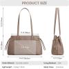 Kattee Genuine Leather Shoulder Bags for Women, Hobo Tote Handbags with Zipper Compartment for Travel(Khaki)