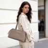 Kattee Genuine Leather Shoulder Bags for Women, Hobo Tote Handbags with Zipper Compartment for Travel(Khaki)