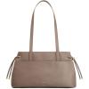 Kattee Genuine Leather Shoulder Bags for Women, Hobo Tote Handbags with Zipper Compartment for Travel(Khaki)