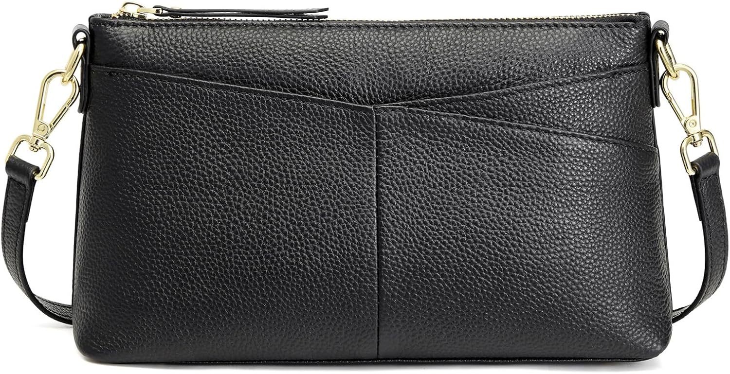 image:imageKattee Genuine Leather Crossbody Bags for Women Small Purse Travel Genuine leather Adjustable strap versatile carry Fits essentials Ideal for daily travelBlack