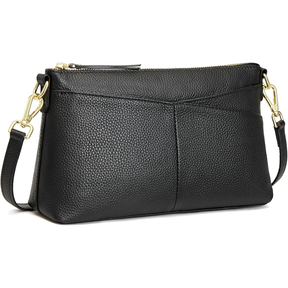 image:imageKattee Genuine Leather Crossbody Bags for Women Small Purse Travel Genuine leather Adjustable strap versatile carry Fits essentials Ideal for daily travelBlack