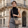 Kattee Genuine Leather Crossbody Bags for Women, Small Purse Travel | Genuine leather. Adjustable strap, versatile carry. Fits essentials. Ideal for daily, travel(Apricot)