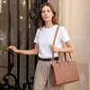 Kattee Genuine Leather Tote Bags for Women Large Work Tote with Laptop Compartment Shoulder Handbag Computer Bag Briefcase(Brown)