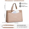 Kattee Genuine Leather Tote Bags for Women Large Work Tote with Laptop Compartment Shoulder Handbag Computer Bag Briefcase(Khaki)