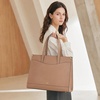Kattee Genuine Leather Tote Bags for Women Large Work Tote with Laptop Compartment Shoulder Handbag Computer Bag Briefcase(Khaki)