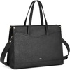 Kattee Genuine Leather Tote Bags for Women Large Work Tote with Laptop Compartment Shoulder Handbag Computer Bag Briefcase(Black)