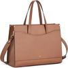 Kattee Genuine Leather Tote Bags for Women Large Work Tote with Laptop Compartment Shoulder Handbag Computer Bag Briefcase(Brown)