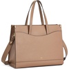 Kattee Genuine Leather Tote Bags for Women Large Work Tote with Laptop Compartment Shoulder Handbag Computer Bag Briefcase(Khaki)