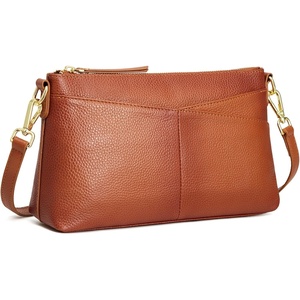 Kattee Genuine Leather Crossbody Bags for Women, Small Purse Travel | Genuine leather. Adjustable strap, versatile carry. Fits essentials. Ideal for daily, travel(Brown)