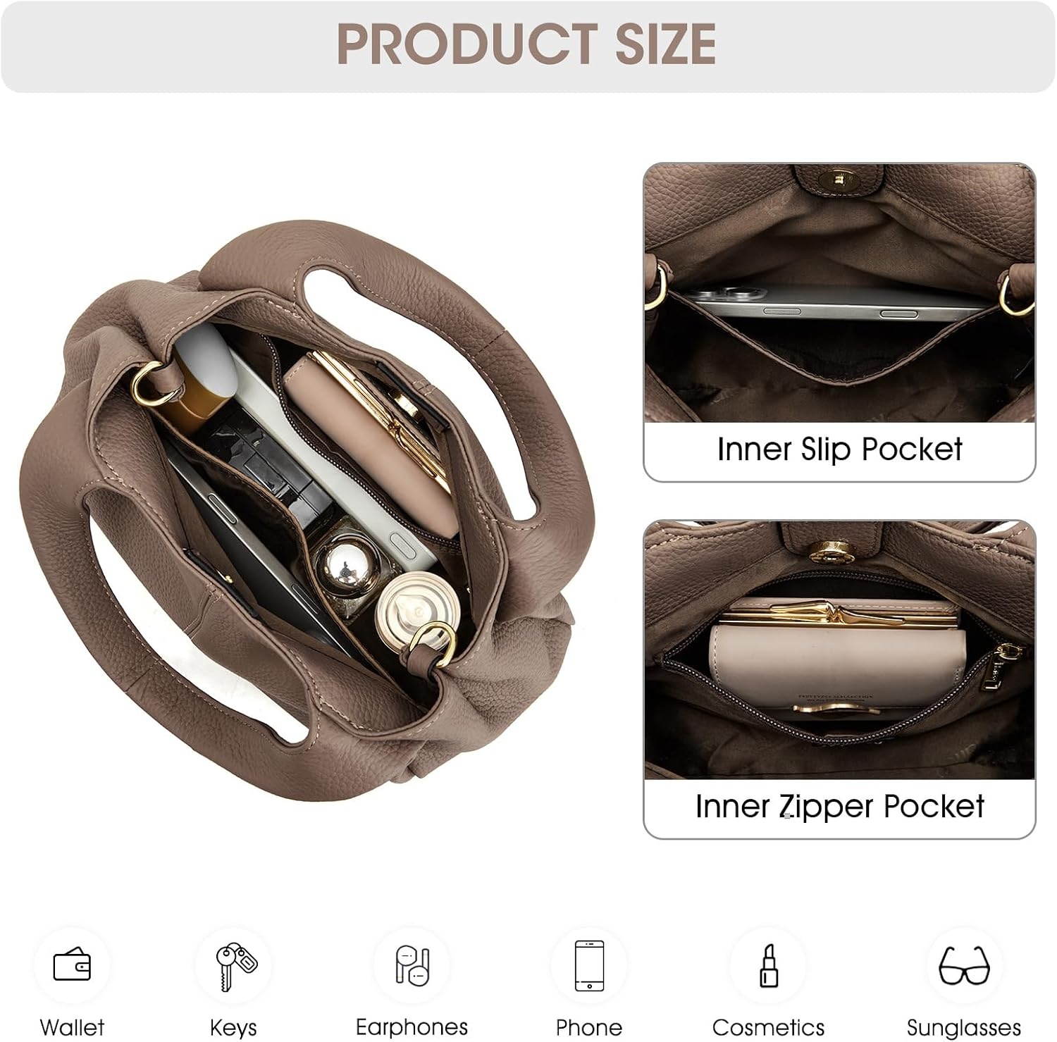 image:imageKattee Satchel Bags for Women Leather Crossbody Bags Handbag Genuine leather satchel Top handles Spacious fits daily amp travel essentials Ideal for work casualKhaki