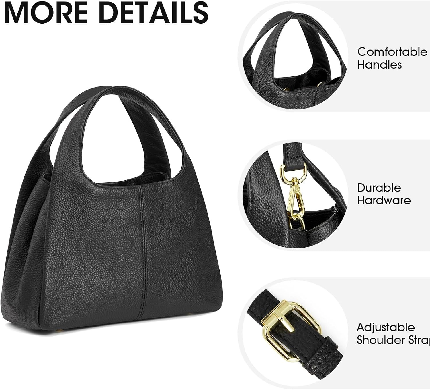 image:imageKattee Satchel Bags for Women Leather Crossbody Bags Handbag Genuine leather satchel Top handles Spacious fits daily amp travel essentials Ideal for work casualBlack