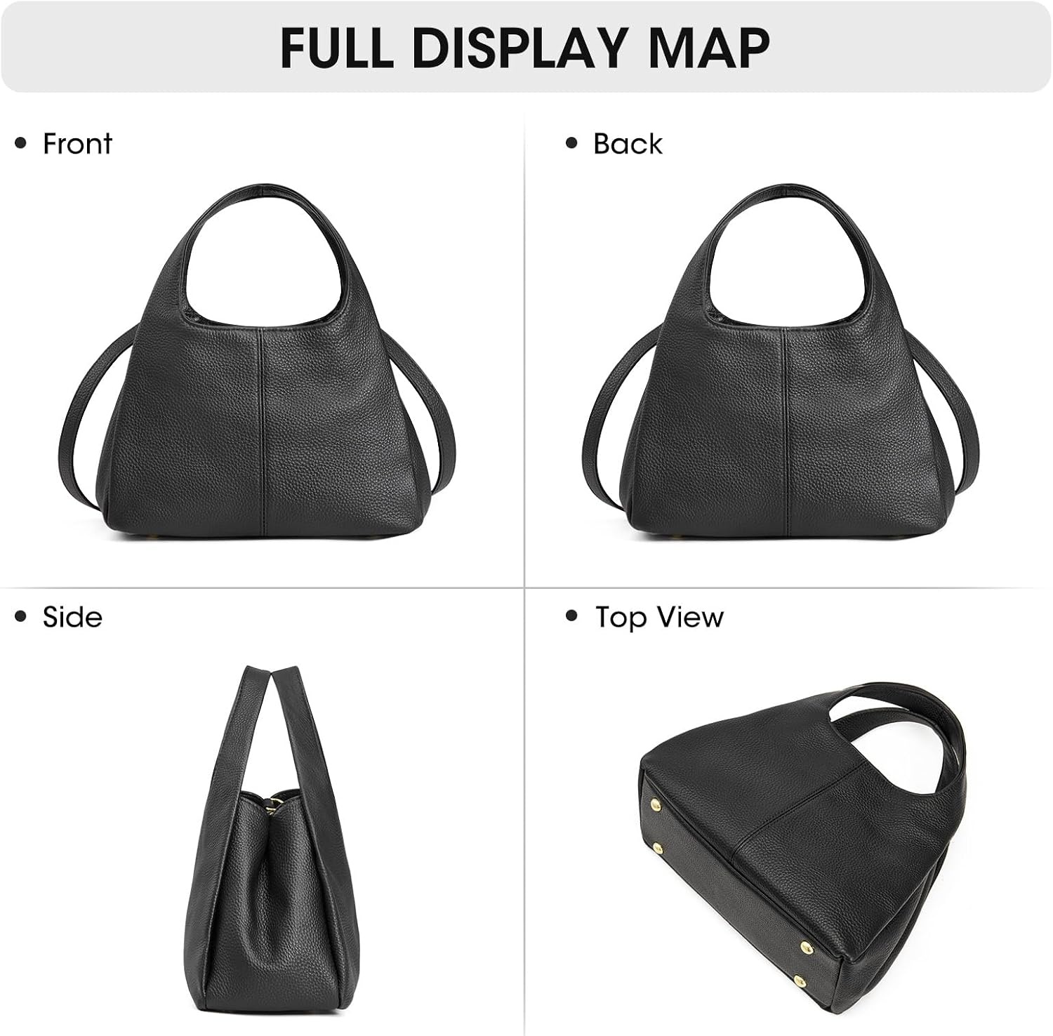 image:imageKattee Satchel Bags for Women Leather Crossbody Bags Handbag Genuine leather satchel Top handles Spacious fits daily amp travel essentials Ideal for work casualBlack