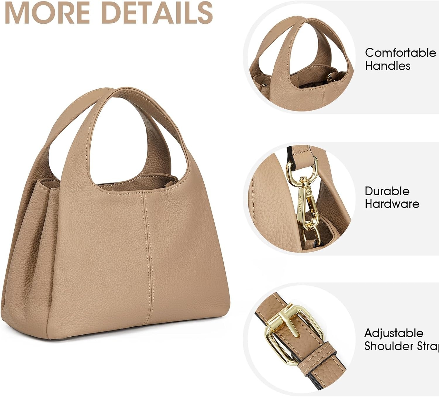 image:imageKattee Satchel Bags for Women Leather Crossbody Bags Handbag Genuine leather satchel Top handles Spacious fits daily amp travel essentials Ideal for work casualApricot