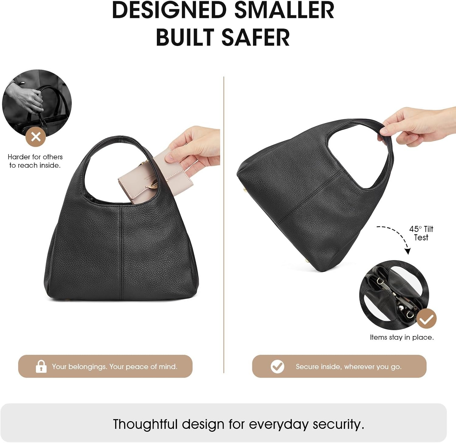 image:imageKattee Satchel Bags for Women Leather Crossbody Bags Handbag Genuine leather satchel Top handles Spacious fits daily amp travel essentials Ideal for work casualBlack