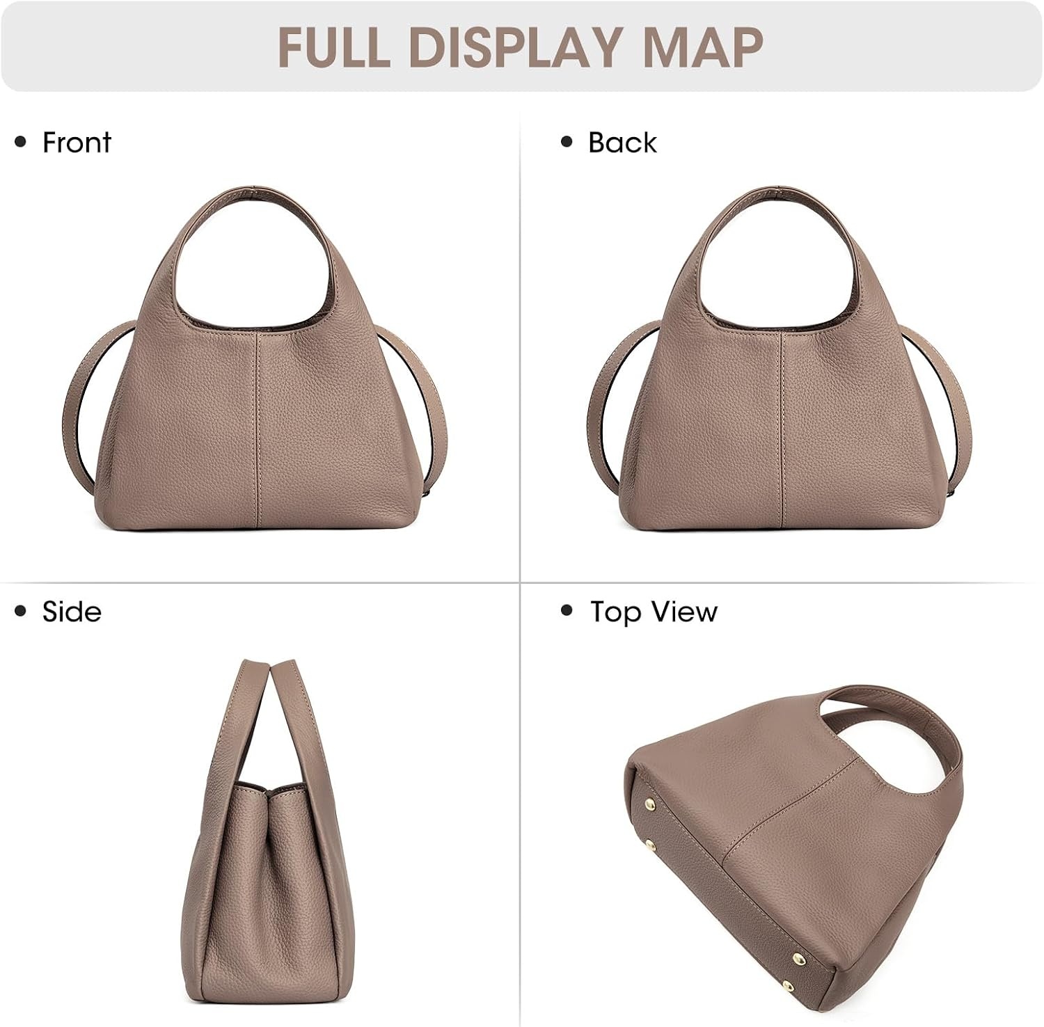 image:imageKattee Satchel Bags for Women Leather Crossbody Bags Handbag Genuine leather satchel Top handles Spacious fits daily amp travel essentials Ideal for work casualKhaki