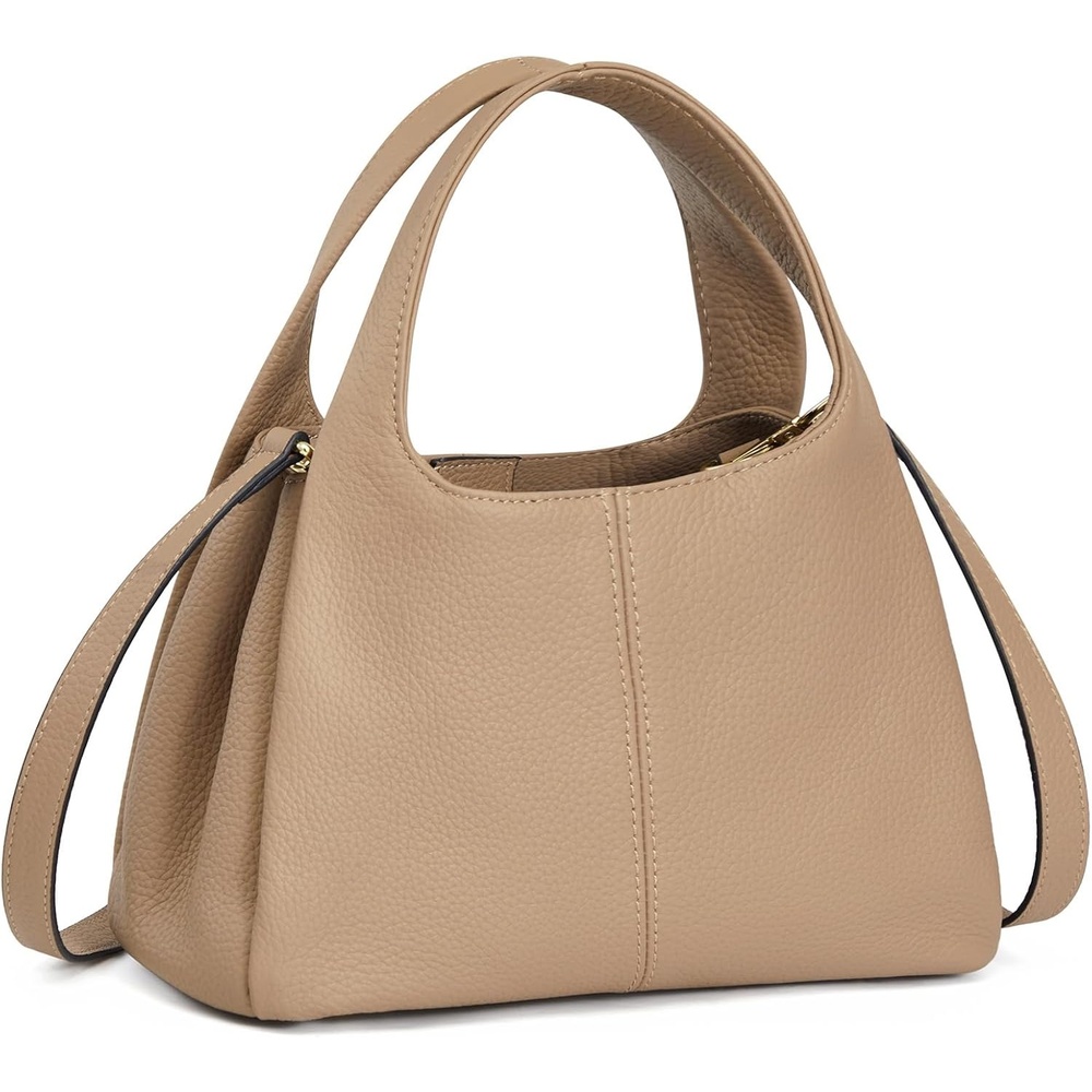 image:imageKattee Satchel Bags for Women Leather Crossbody Bags Handbag Genuine leather satchel Top handles Spacious fits daily amp travel essentials Ideal for work casualApricot