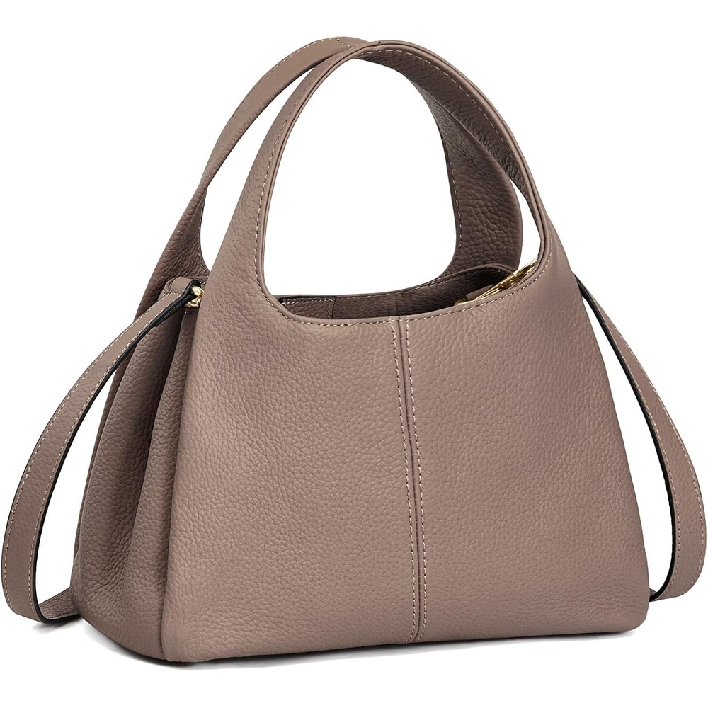 image:imageKattee Satchel Bags for Women Leather Crossbody Bags Handbag Genuine leather satchel Top handles Spacious fits daily amp travel essentials Ideal for work casualKhaki