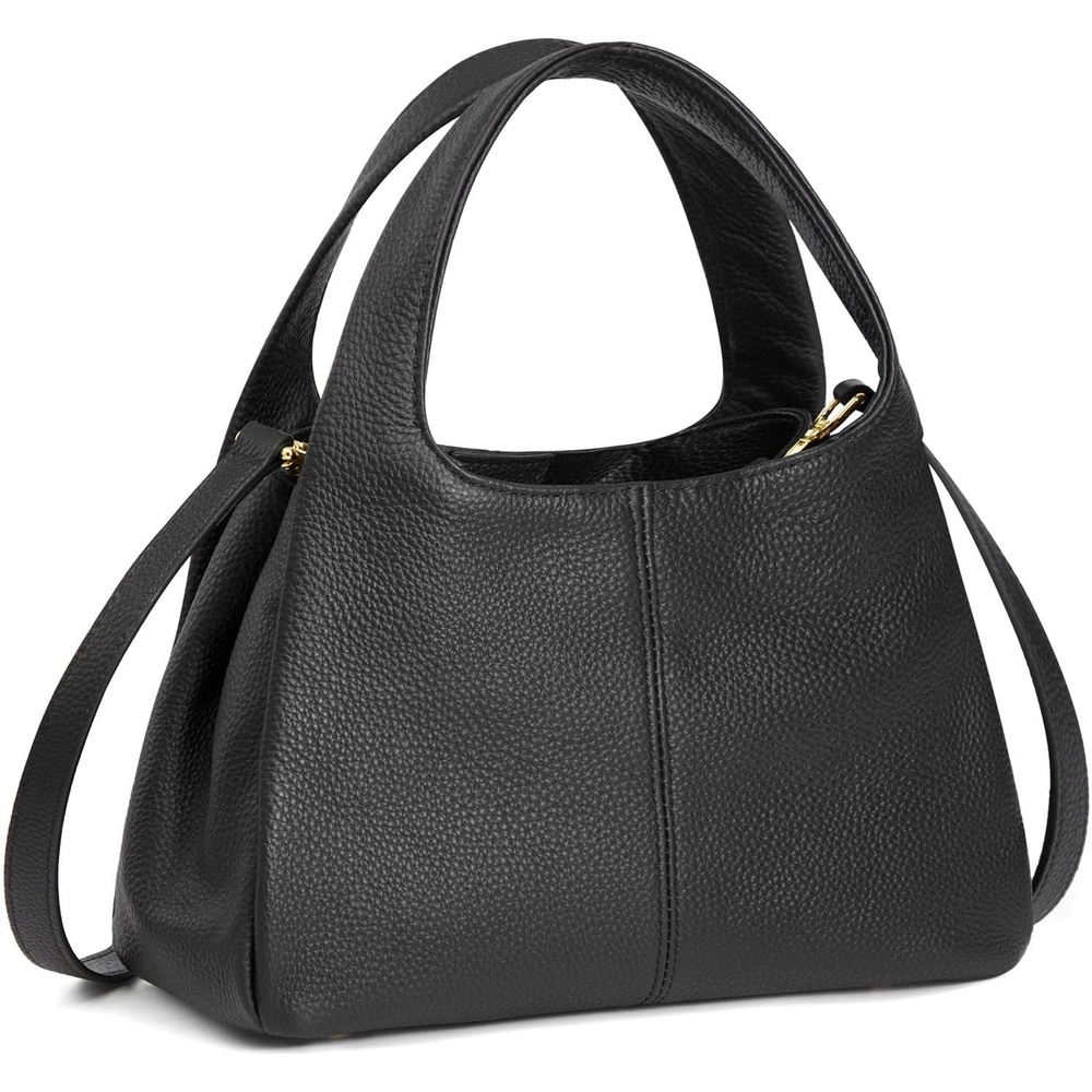 image:imageKattee Satchel Bags for Women Leather Crossbody Bags Handbag Genuine leather satchel Top handles Spacious fits daily amp travel essentials Ideal for work casualBlack
