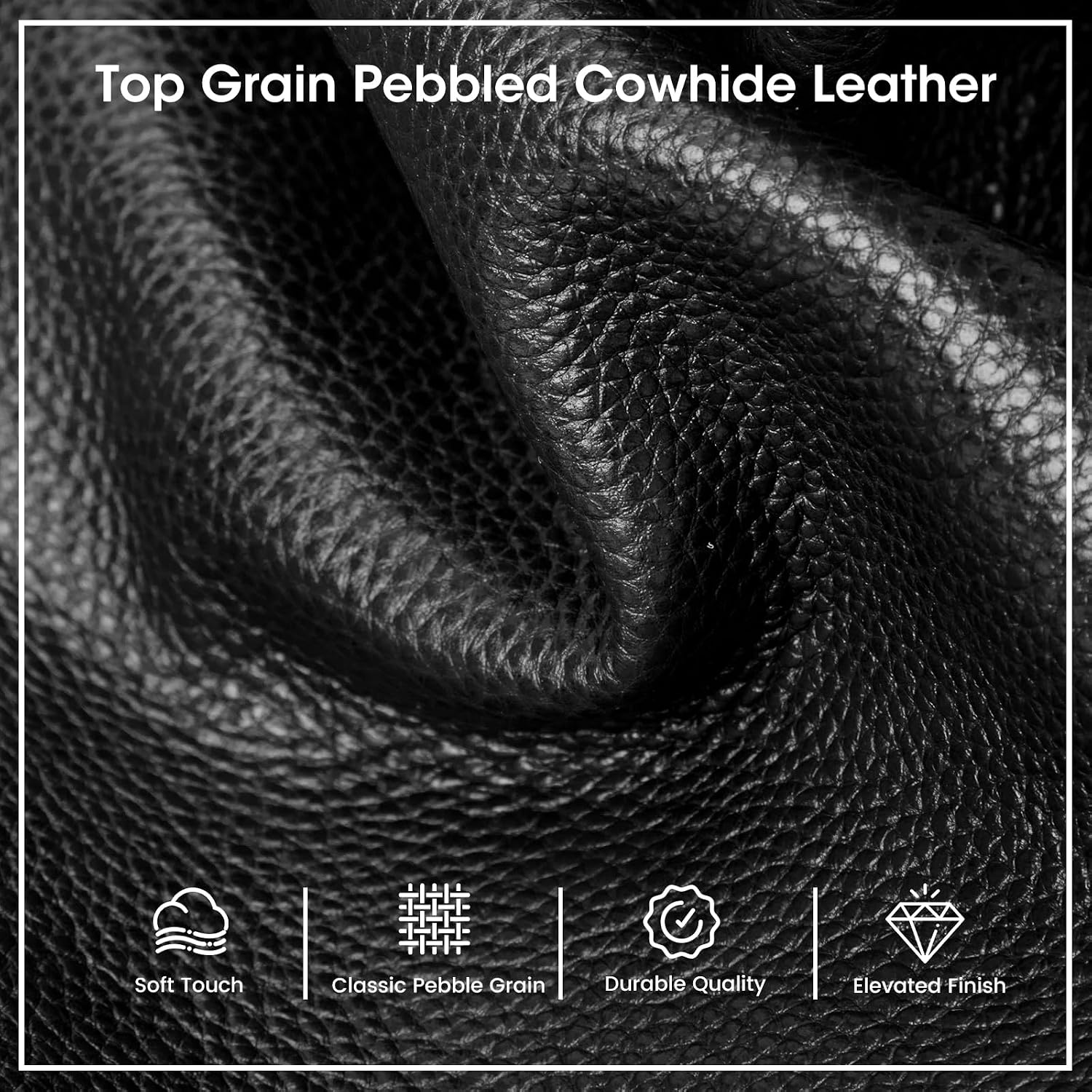 image:imageKattee Leather Crossbody Bum Bag for Women with Coin Purse Top grain pebbled leather with a detachable coin purse roomy storage 5 pockets in total and an adjustable strapBlack