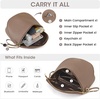 Kattee Leather Crossbody Bum Bag for Women with Coin Purse | Top grain pebbled leather with a detachable coin purse, roomy storage, 5 pockets in total and an adjustable strap.(Khaki)