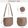 Kattee Leather Crossbody Bum Bag for Women with Coin Purse | Top grain pebbled leather with a detachable coin purse, roomy storage, 5 pockets in total and an adjustable strap.(Khaki)