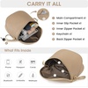 Kattee Leather Crossbody Bum Bag for Women with Coin Purse | Top grain pebbled leather with a detachable coin purse, roomy storage, 5 pockets in total and an adjustable strap.(Apricot)