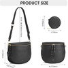 Kattee Leather Crossbody Bum Bag for Women with Coin Purse | Top grain pebbled leather with a detachable coin purse, roomy storage, 5 pockets in total and an adjustable strap.(Black)