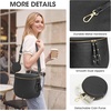 Kattee Leather Crossbody Bum Bag for Women with Coin Purse | Top grain pebbled leather with a detachable coin purse, roomy storage, 5 pockets in total and an adjustable strap.(Black)