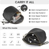 Kattee Leather Crossbody Bum Bag for Women with Coin Purse | Top grain pebbled leather with a detachable coin purse, roomy storage, 5 pockets in total and an adjustable strap.(Black)