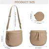 Kattee Leather Crossbody Bum Bag for Women with Coin Purse | Top grain pebbled leather with a detachable coin purse, roomy storage, 5 pockets in total and an adjustable strap.(Apricot)