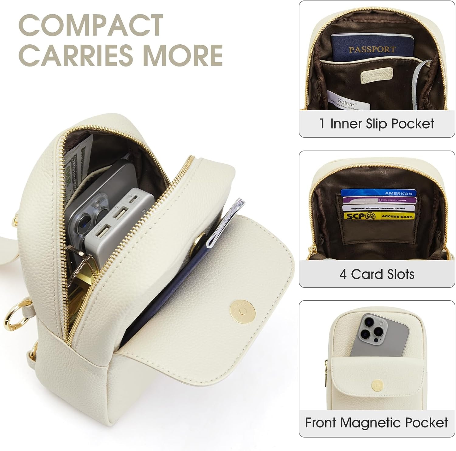 image:imageKattee Sling Bag for Women Small Crossbody Bags with RFID BlockingBeige