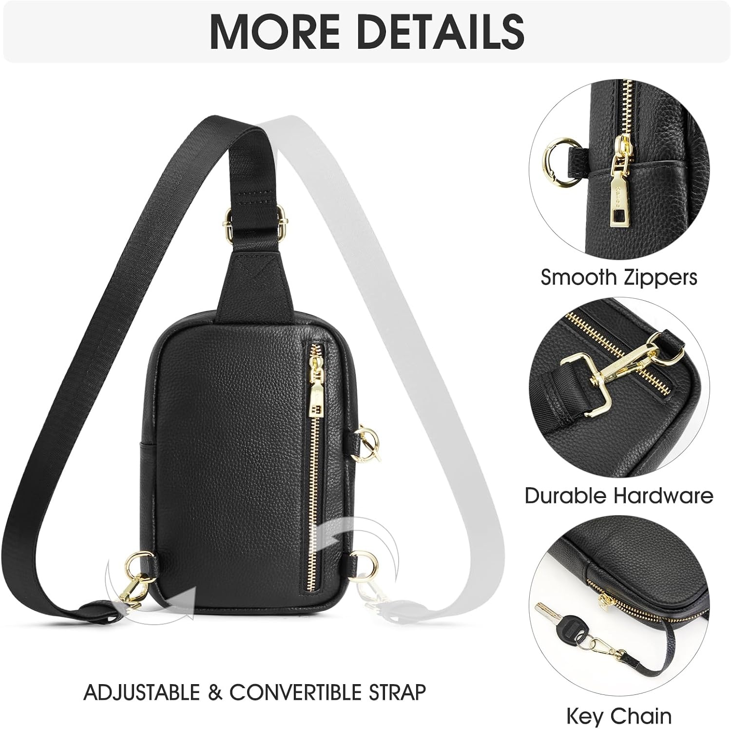 image:imageKattee Sling Bag for Women Small Crossbody Bags with RFID BlockingBlack