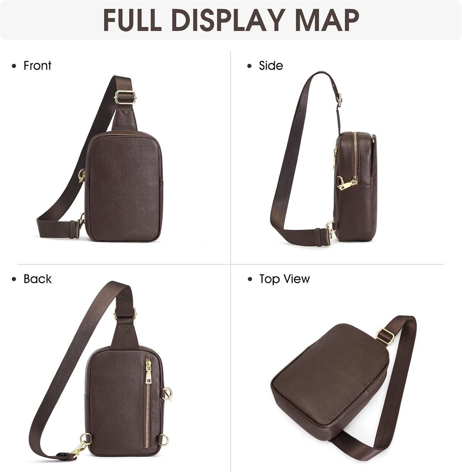 image:imageKattee Sling Bag for Women Small Crossbody Bags with RFID BlockingCoffee