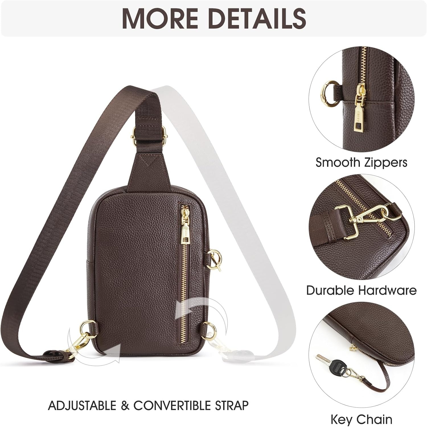 image:imageKattee Sling Bag for Women Small Crossbody Bags with RFID BlockingCoffee