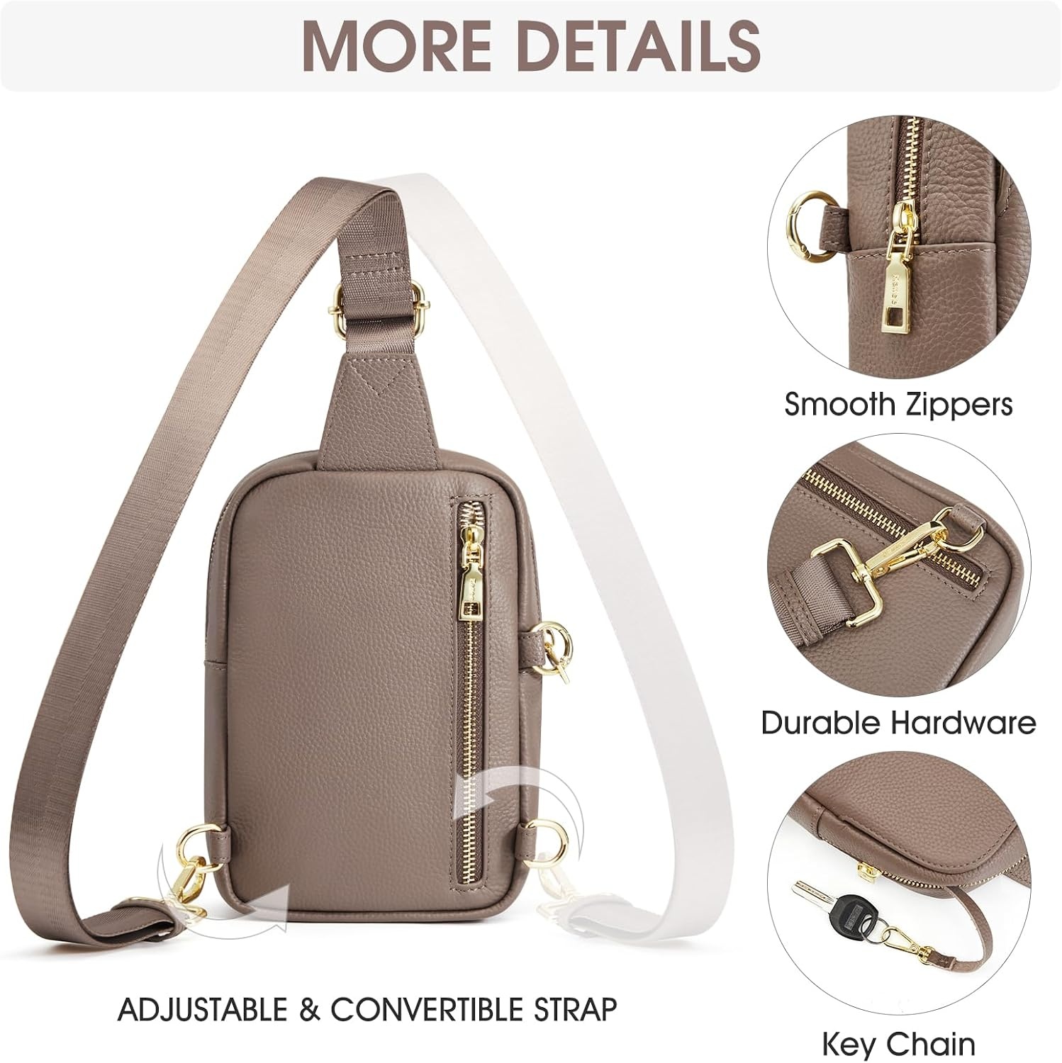 image:imageKattee Sling Bag for Women Small Crossbody Bags with RFID BlockingKhaki