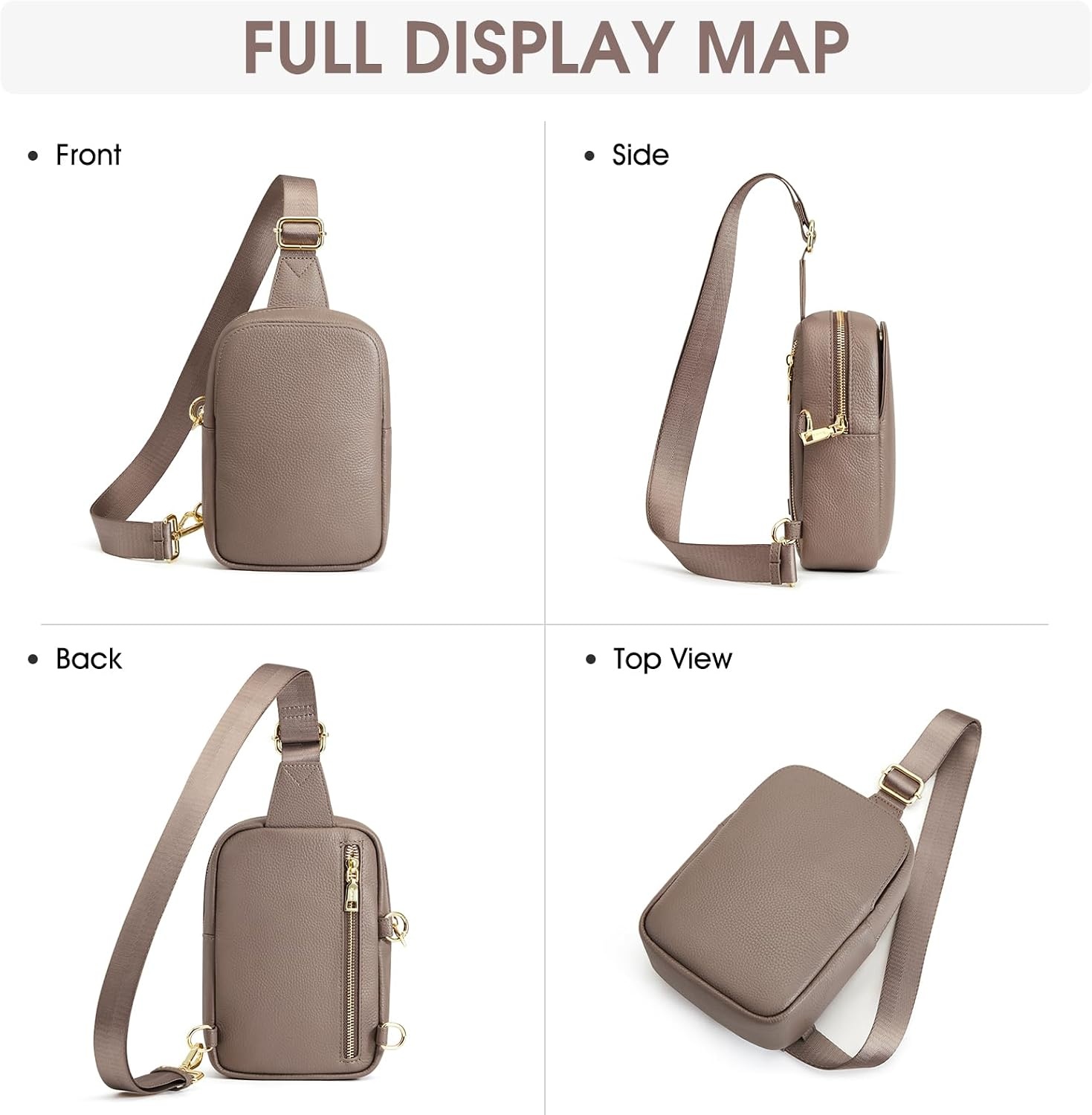 image:imageKattee Sling Bag for Women Small Crossbody Bags with RFID BlockingKhaki