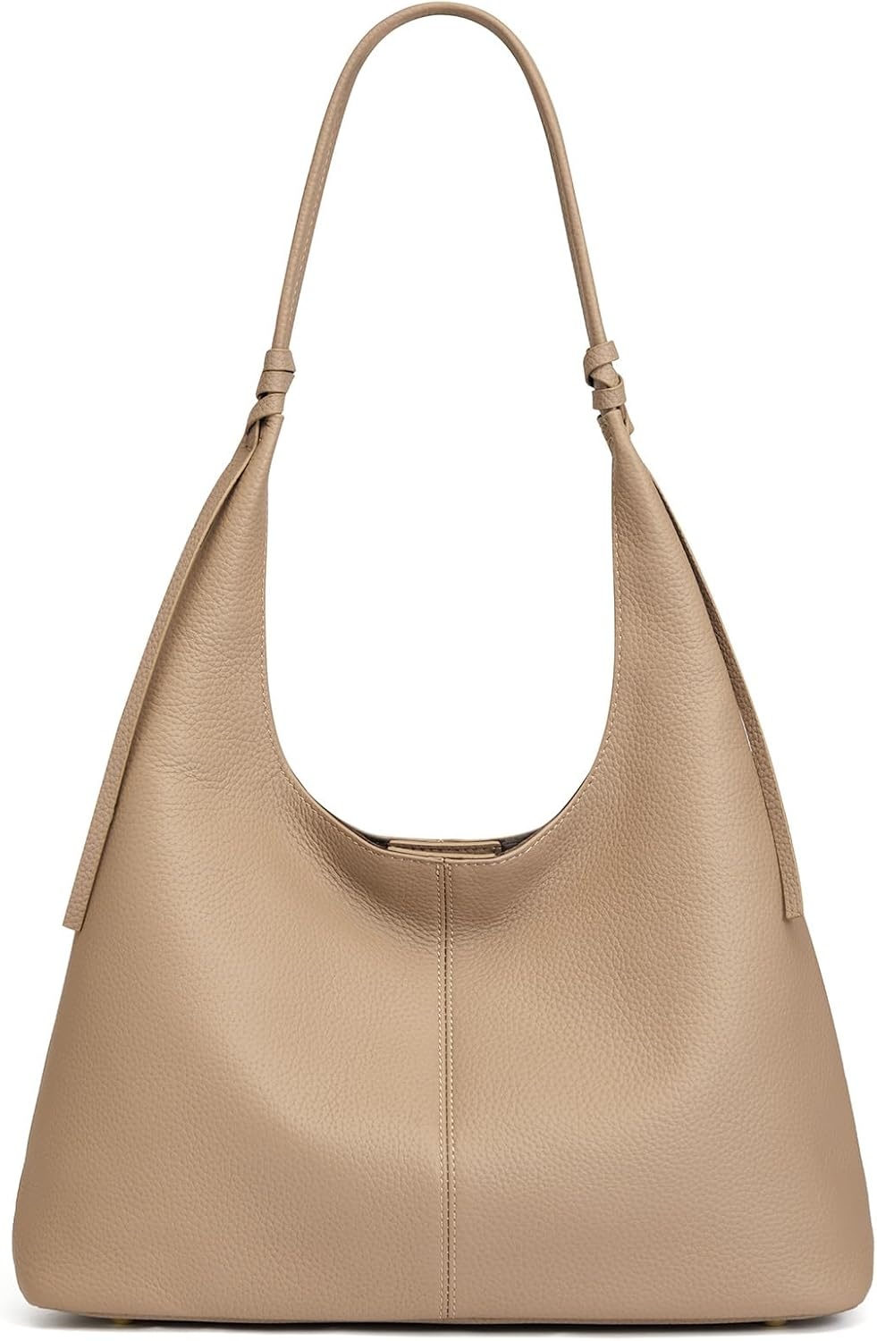image:imageKattee Genuine Leather Shoulder Bag for Women Slouchy Hobo BagsApricot