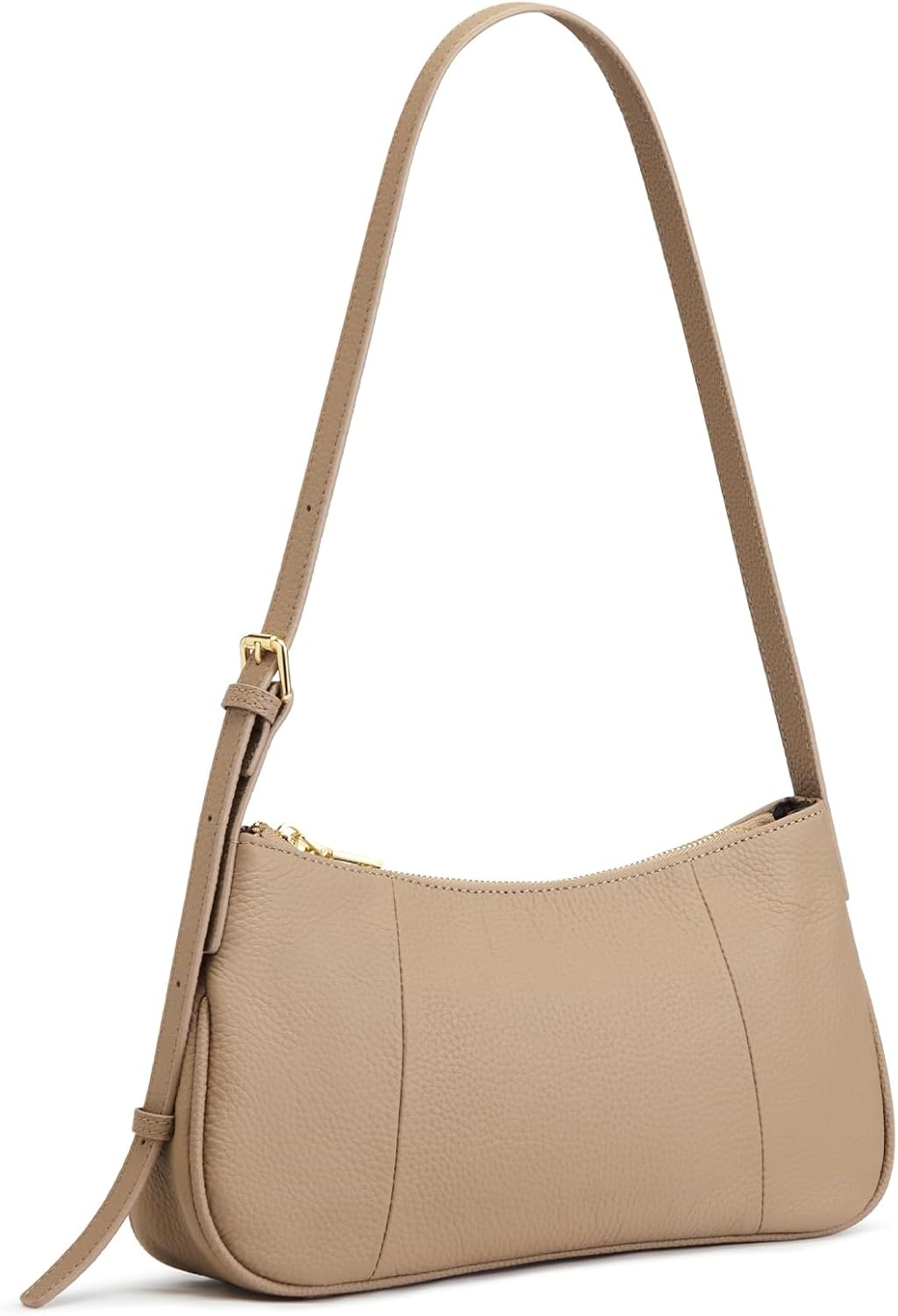 image:imageKattee Small Shoulder Bag for Women Crescent Leather Purse HandbagApricot