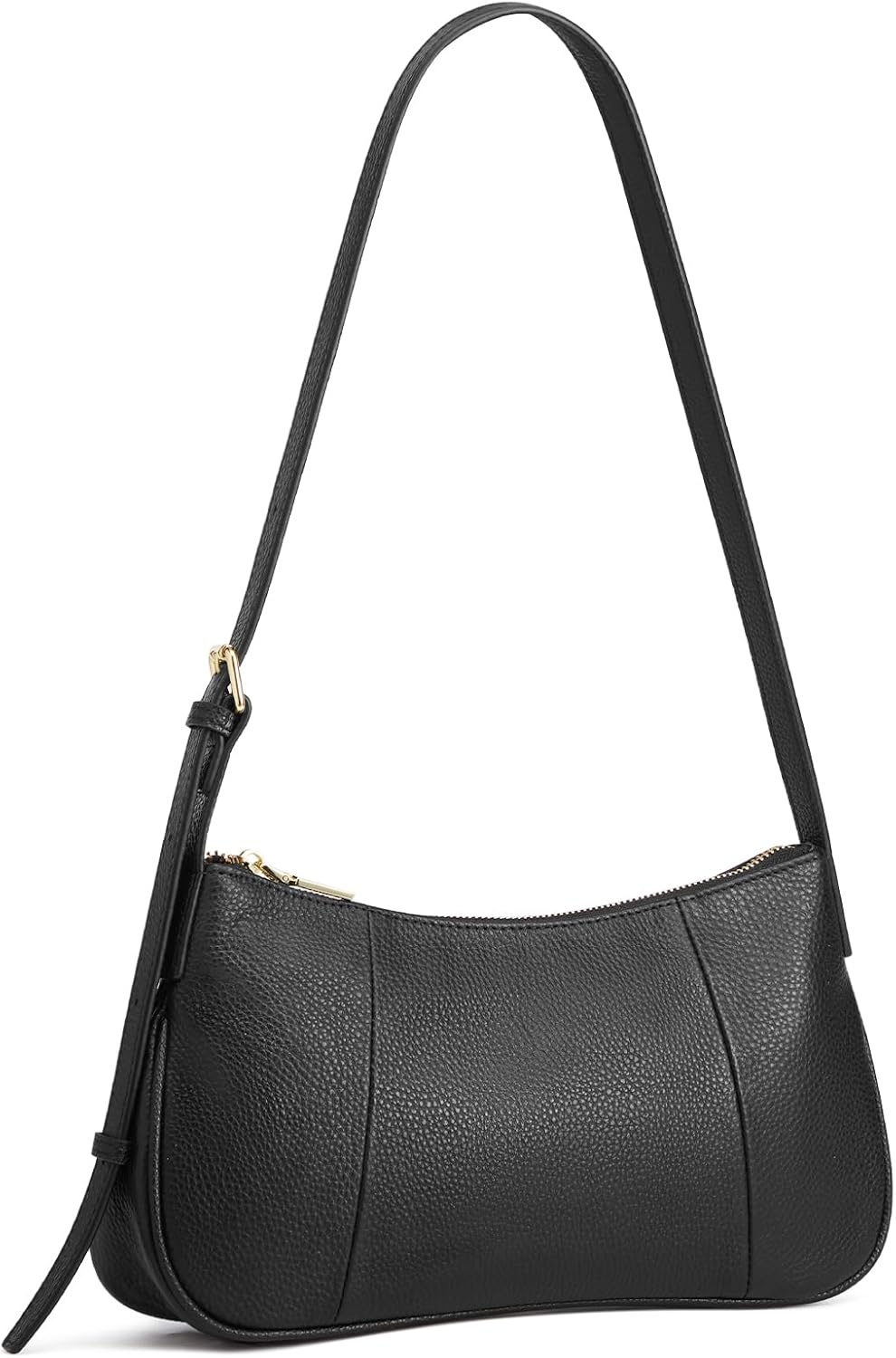 image:imageKattee Small Shoulder Bag for Women Crescent Leather Purse HandbagBlack