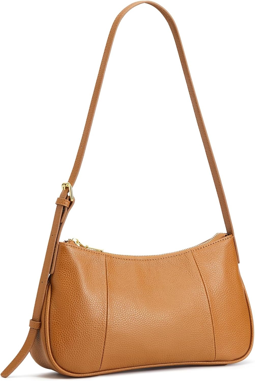 image:imageKattee Small Shoulder Bag for Women Crescent Leather Purse HandbagBrown