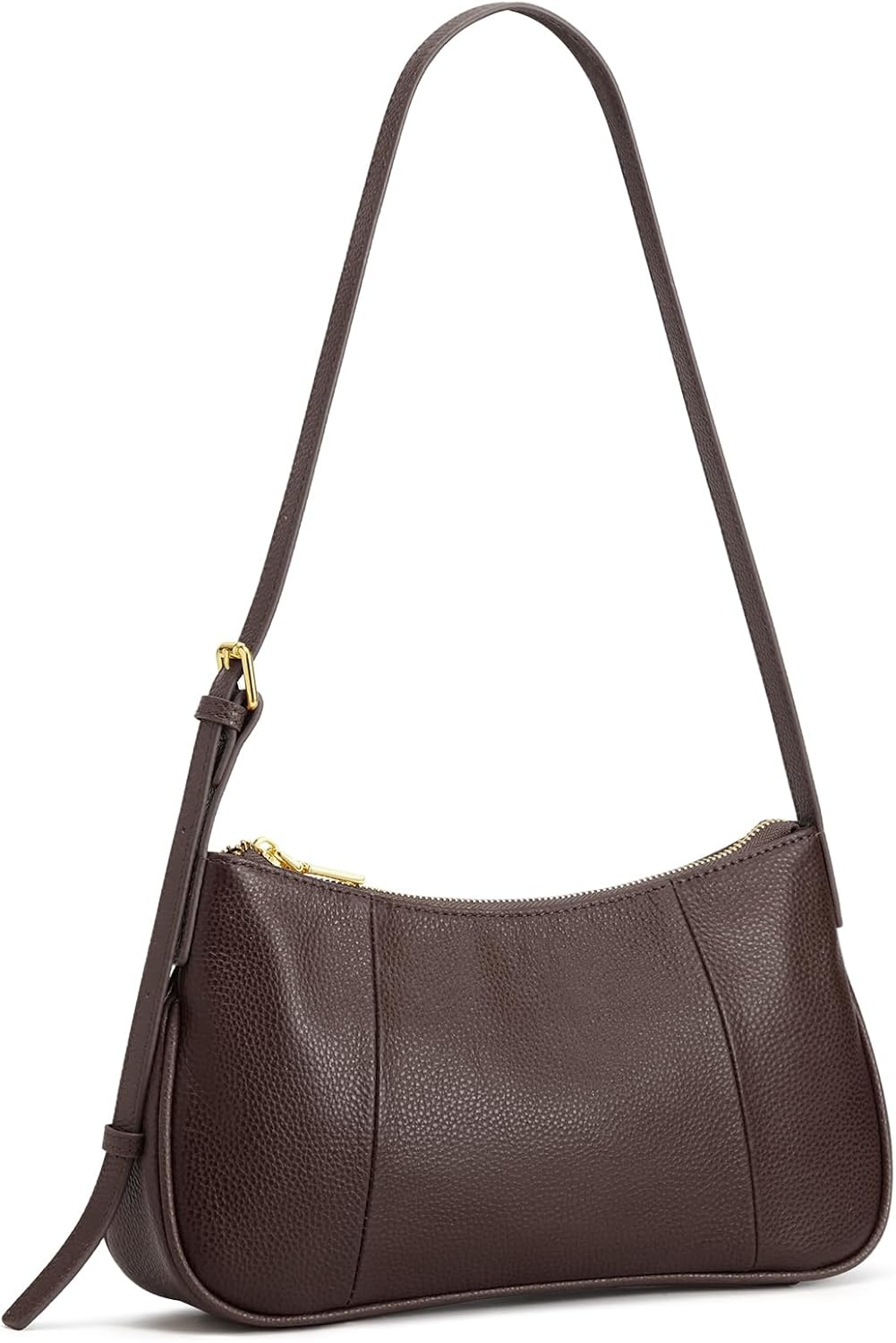 image:imageKattee Small Shoulder Bag for Women Crescent Leather Purse HandbagCoffee