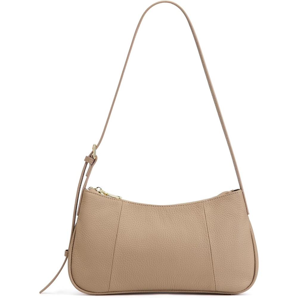 image:imageKattee Small Shoulder Bag for Women Crescent Leather Purse HandbagApricot