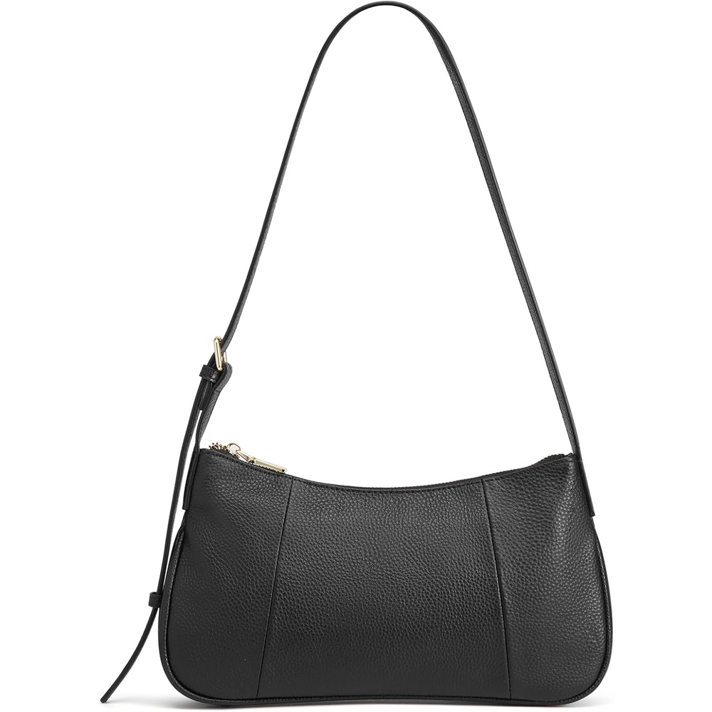 image:imageKattee Small Shoulder Bag for Women Crescent Leather Purse HandbagBlack