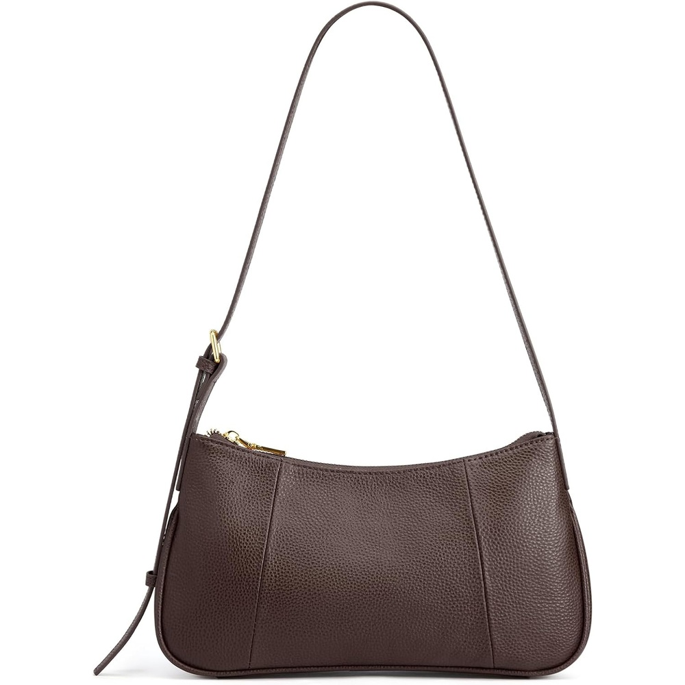 image:imageKattee Small Shoulder Bag for Women Crescent Leather Purse HandbagCoffee