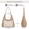 Kattee Genuine Leather Shoulder Bag for Women, Slouchy Hobo Bags(Apricot)