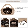 Kattee Genuine Leather Shoulder Bag for Women, Slouchy Hobo Bags(Apricot)