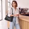 Kattee Genuine Leather Shoulder Bag for Women, Slouchy Hobo Bags(Black)