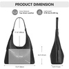 Kattee Genuine Leather Shoulder Bag for Women, Slouchy Hobo Bags(Black)