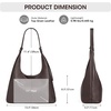 Kattee Genuine Leather Shoulder Bag for Women, Slouchy Hobo Bags(Coffee)
