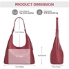 Kattee Genuine Leather Shoulder Bag for Women, Slouchy Hobo Bags(Wine Red)